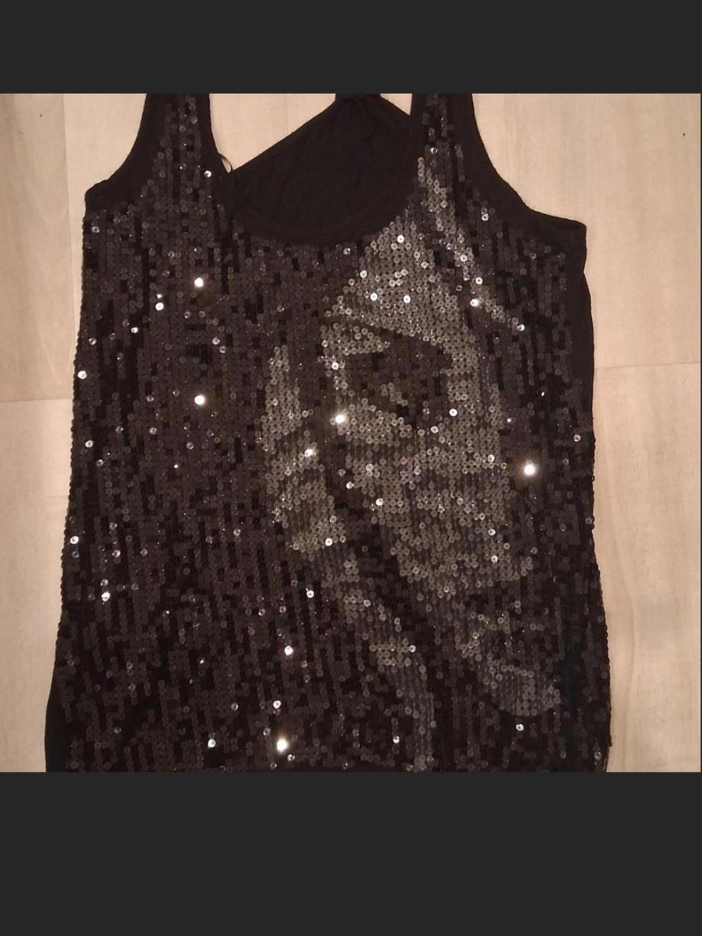 Vertigo Paris Black Sequin Tank Top - M
